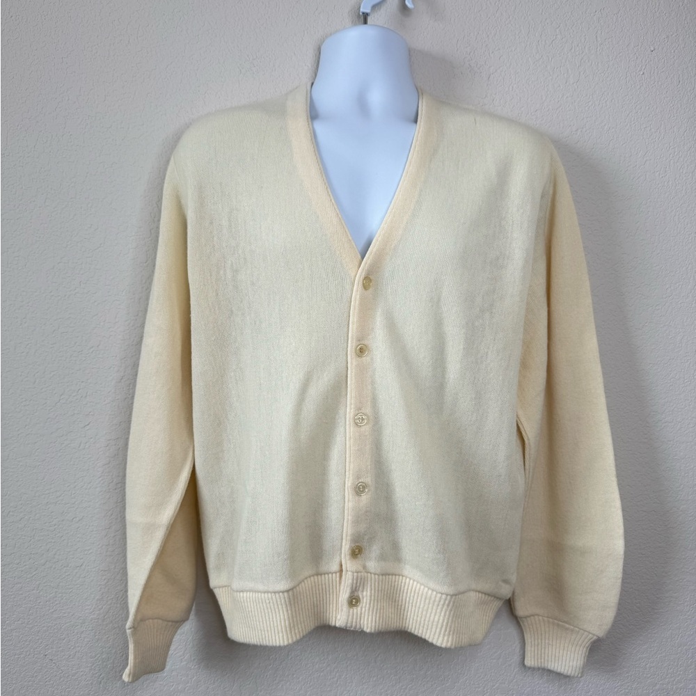 Vtg Casual Ralationships‎ by Revere Cardigan 100% Orlon Acrylic Sz L Grandpa